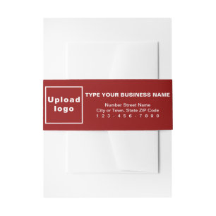 Bandeau De Faire-part Business Red Portrait Format Invitation Belly Band
