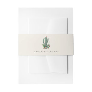 Bandeau De Faire-part Cactus colorés Thème Désert Monogramme blan
