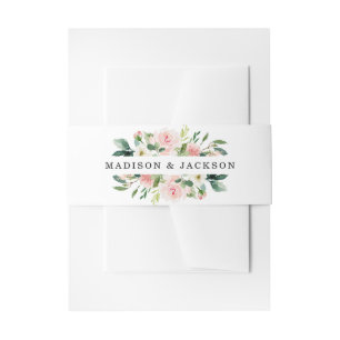 Bandeau De Faire-part Cadre Floral Rose Tendre Personnalisé