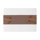 Bandeau De Faire-part Café Boho moderne Brown et Mariage feuille or Inv (Dos exemple)