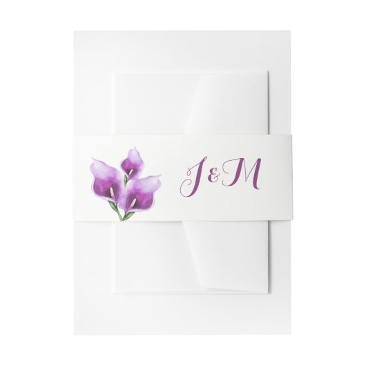 Bandeau De Faire-part Calla Lillies Monogram Floral Mariage (Devant example)