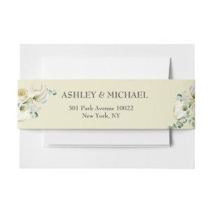 Bandeau De Faire-part Calla Lily blanche et Mariage d'Eucalyptus vert