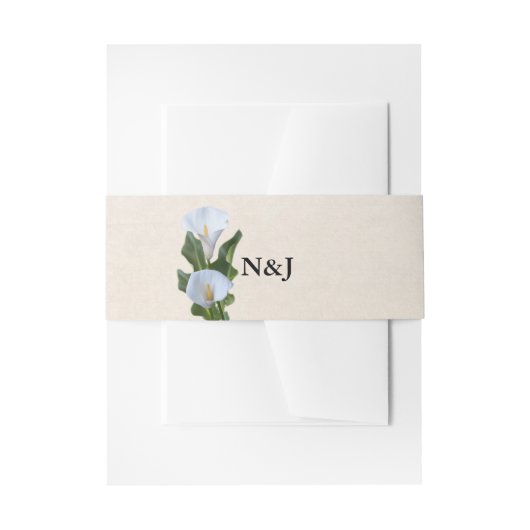 Bandeau De Faire-part Calla Lily Floral Mariage élégant (Devant example)