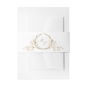 Bandeau De Faire-part Calligraphie de Monogramme de Mariage blanc et or (Devant example)
