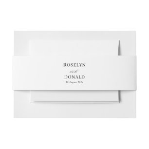 Bandeau De Faire-part calligraphie élégante mariage noir et blanc
