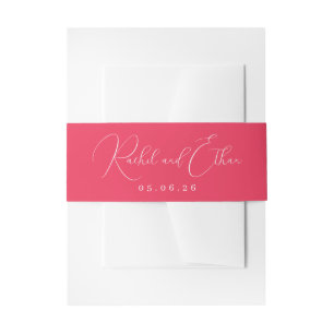 Bandeau De Faire-part Calligraphie minimaliste rose chaud