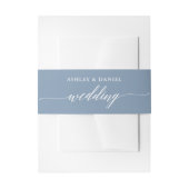 Bandeau De Faire-part Calligraphie moderne Mariage Dusty Blue (Devant example)