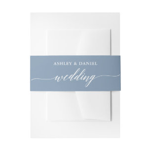 Bandeau De Faire-part Calligraphie moderne Mariage Dusty Blue