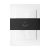 Bandeau De Faire-part Calligraphie Or Délicate | Mariage de monogramme n (Devant example)