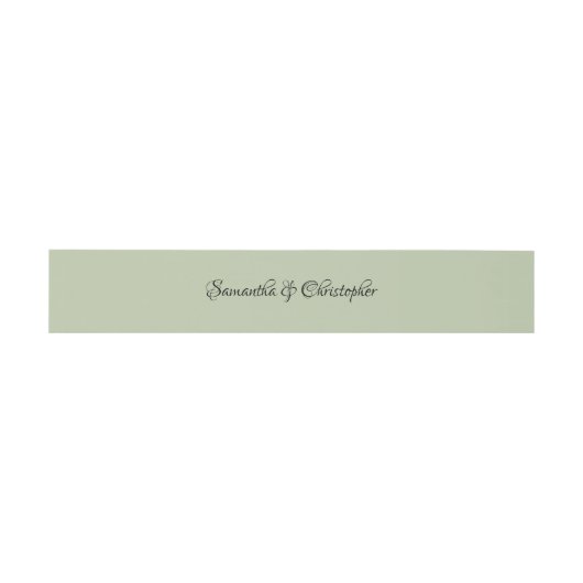 Bandeau De Faire-part Calligraphie personnalisée Soft Light Sage Green (Plat)