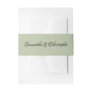 Bandeau De Faire-part Calligraphie personnalisée Soft Light Sage Green