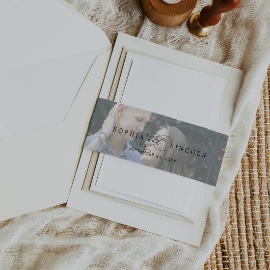 Bandeau De Faire-part Calligraphie romantique Mariage photo