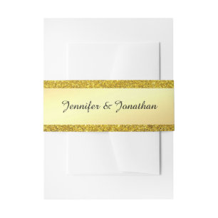 Bandeau De Faire-part Calligraphie Script Texte Parties scintillant Or M