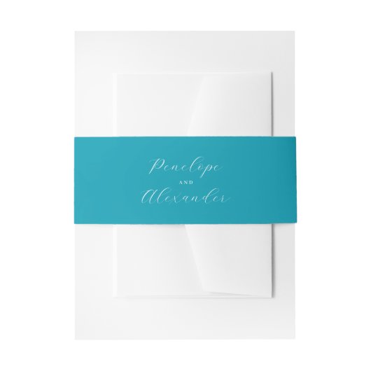 Bandeau De Faire-part Calligraphie Turquoise Sérénité (Devant example)