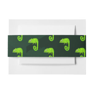 Bandeau De Faire-part Caméléon vert mignon