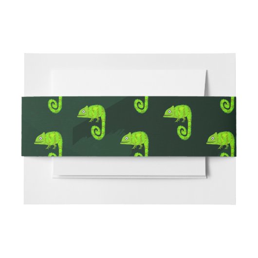 Bandeau De Faire-part Caméléon vert mignon (Devant Example)