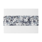 Bandeau De Faire-part Camouflage numérique en argent de style urbain (Dos exemple)