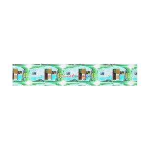 Bandeau De Faire-part caravane vintage en lacet gypsy caravane
