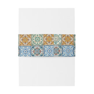 Bandeau De Faire-part Carreaux italiens romantiques Destination Mariage