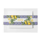 Bandeau De Faire-part Carrelage bleu blanc jaune méditerranéen Mariage c (Devant Example)