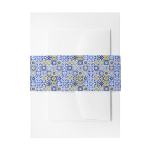 Bandeau De Faire-part Carrelage bleu méditerranéen et agrumes
