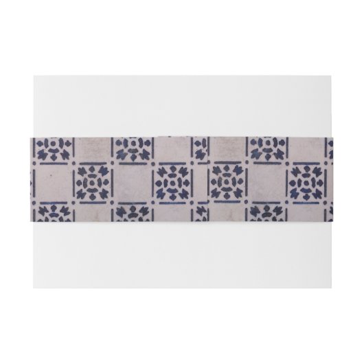 Bandeau De Faire-part Carrelage Delft Bleu : Motif d'art néerlandais cla (Dos exemple)