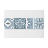 Bandeau De Faire-part Carrelage espagnol bleu et gris (Dos exemple)