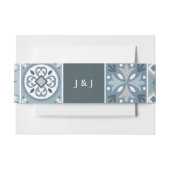 Bandeau De Faire-part Carrelage espagnol bleu et gris (Devant Example)