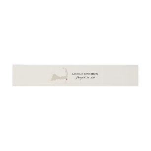 Bandeau De Faire-part Carte du Cap Chatham avec coeur MARIAGE