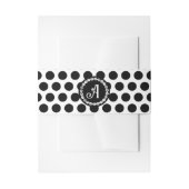 Bandeau De Faire-part Cartes de boîtier Bat mitzvah Polka Noir Blanc (Devant example)