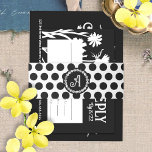 Bandeau De Faire-part Cartes de boîtier Bat mitzvah Polka Noir Blanc<br><div class="desc">Joli groupe pois noir et blanc avec monogramme est un bel ajout à votre stationnaire fermé. Envelopper autour de votre invitation et carte rsvp pour une touche supplémentaire au bat mitzvah noir moderne stationnaire. Bande de papier avec votre initiale est belle pour toute invitation d'anniversaire, mariage stationnaire, ou correspondance personnelle....</div>