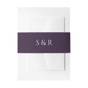 Bandeau De Faire-part Carton d'invitation au monogramme élégant prune po