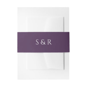 Bandeau De Faire-part Carton d'invitation au monogramme élégant prune po