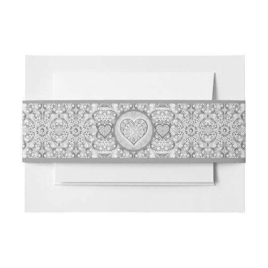 Bandeau De Faire-part Céramique gris dentelle (Devant Example)