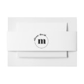 Bandeau De Faire-part Cercle avec noms et monogramme noir blanc mariage (Devant Example)