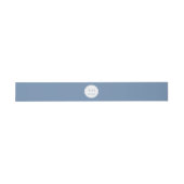 Bandeau De Faire-part Cercle Monogramme Initiales Dusty Blue Belly Band (Plat)