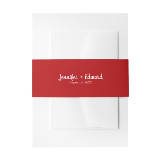 Bandeau De Faire-part cerisier Mariage rouge et blanc (Devant example)