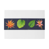Bandeau De Faire-part Chaleur & Feuilles et fleurs tropicaux (Dos exemple)