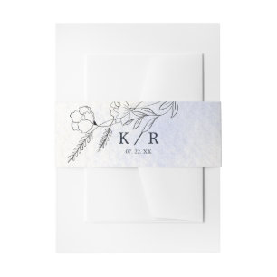 Bandeau De Faire-part Charme Botanique Minimaliste Mariage Belly Band