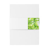 Bandeau De Faire-part Chartreuse Green Fern Feuille Monogramme Mariage (Dos Example)