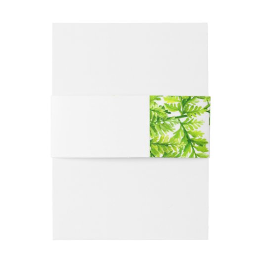 Bandeau De Faire-part Chartreuse Green Fern Feuille Monogramme Mariage (Dos Example)