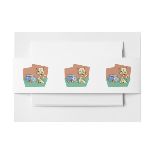 Bandeau De Faire-part Chat et cuvette de poisson (Devant Example)