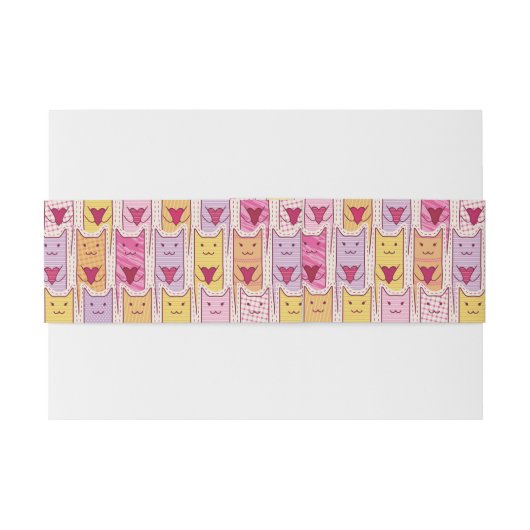 Bandeau De Faire-part Chats mignons avec les coeurs affectueux (Dos exemple)