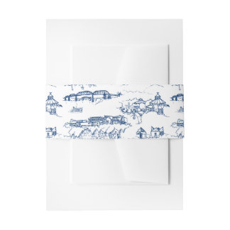 Bandeau De Faire-part Chattanooga Toile Navy et Blanc