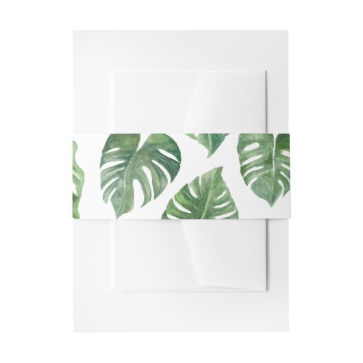 Bandeau De Faire-part Cheese Plant Leaf Invitation Belly Band (Devant example)