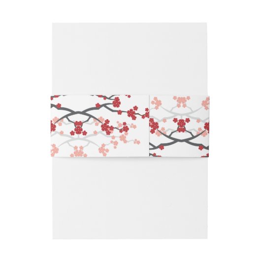 Bandeau De Faire-part Cherry Blossoms & Double Bonheur Mariage chinois (Dos Example)