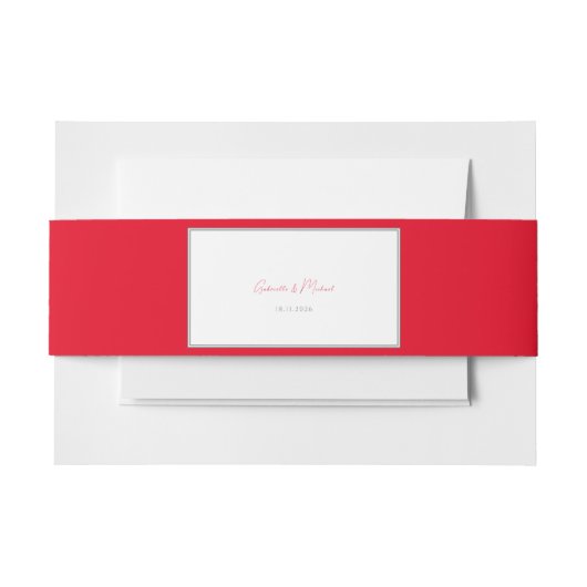Bandeau De Faire-part Cherry Red Simple Elegant Chic Mariage (Devant Example)