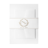Bandeau De Faire-part Chic blanc et or Monogram Crest Mariage (Devant example)