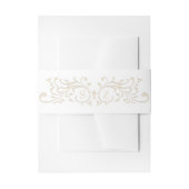Bandeau De Faire-part Chic Formal Ecru Scrollwork Monogram Wedding (Devant example)