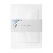 Bandeau De Faire-part Chic gris clair et bleu Hydrangea (Devant example)